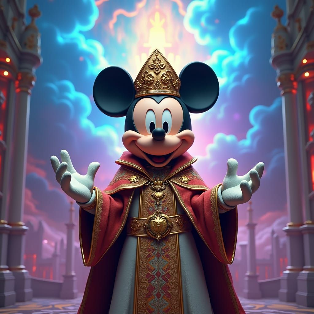Mickey Mouse as Ornate Catholic Saint