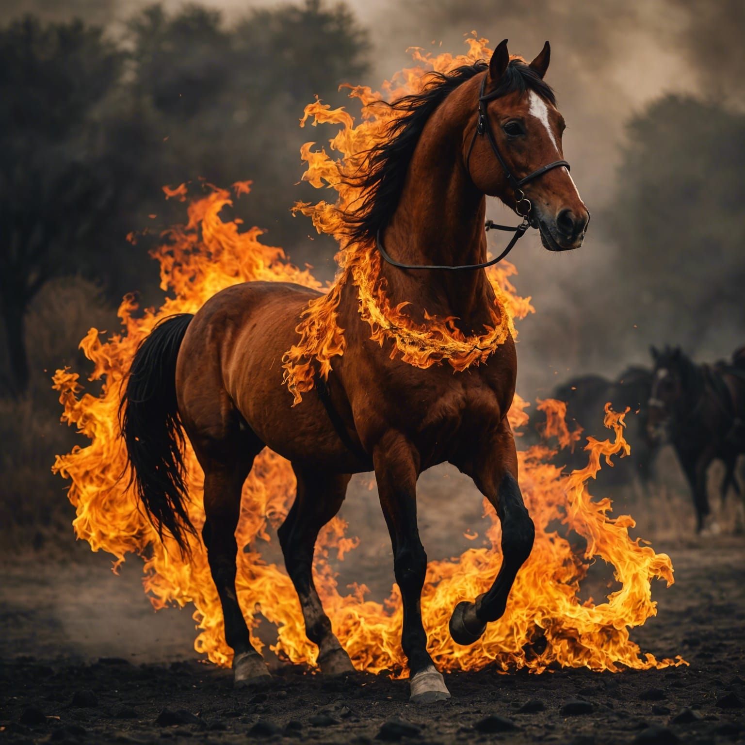 Fiery Horse Generated by AI