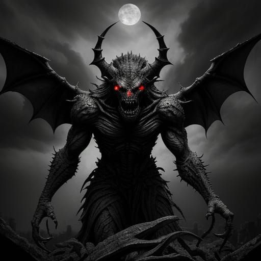 Terrifying Dragon-Bodied Monster Emerges from Darkness