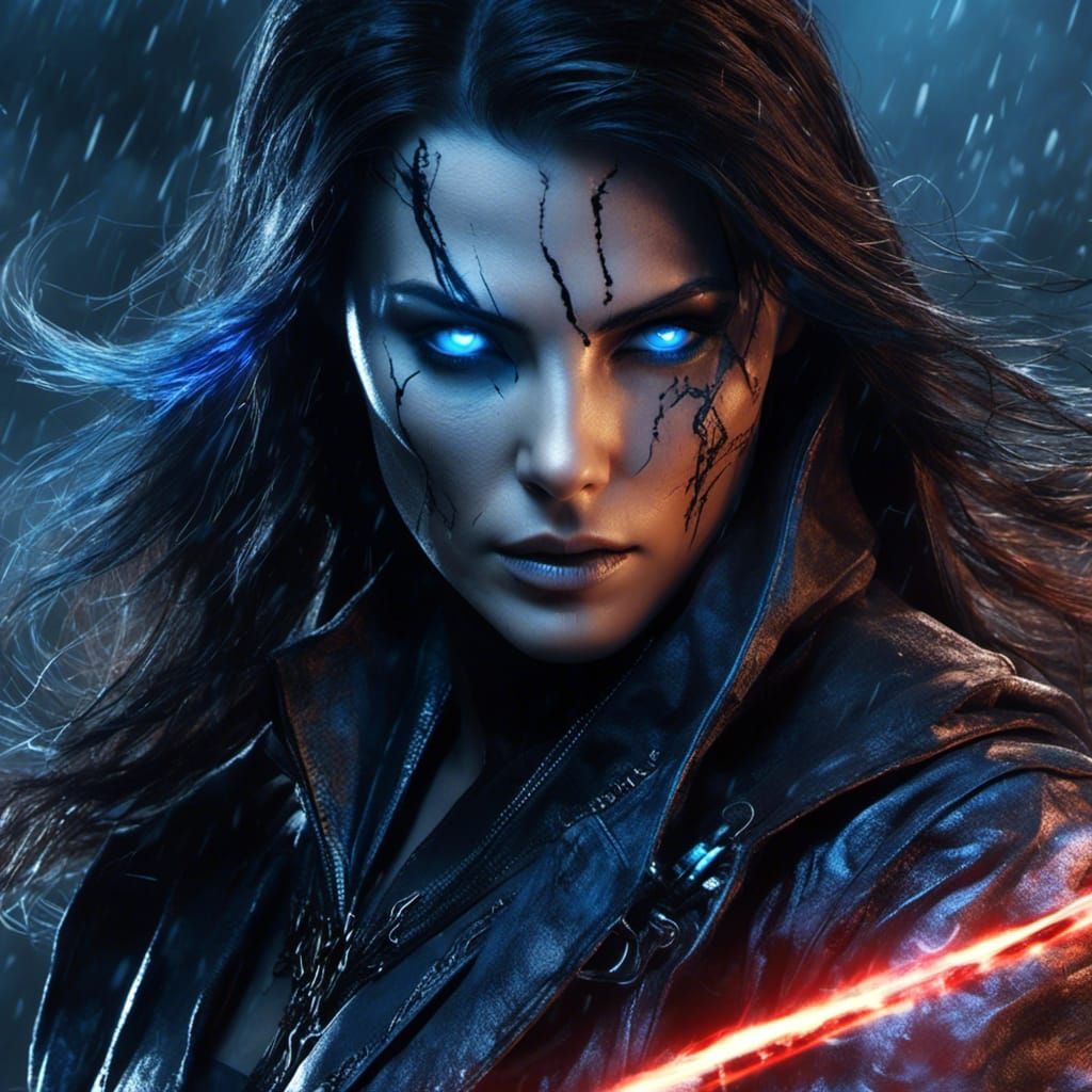 Vampire Assassin Selene in Dark Fantasy Style