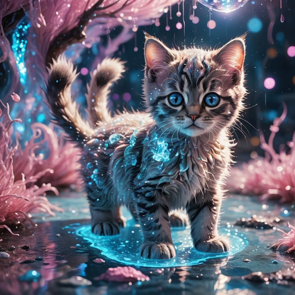 Sparkly Spirit Kitten by Glowing Puddle