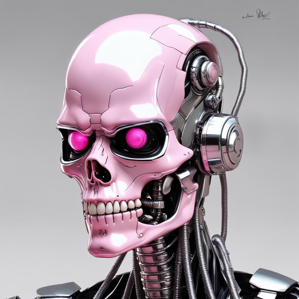 Handsome Android Cyborg with Chrome Details