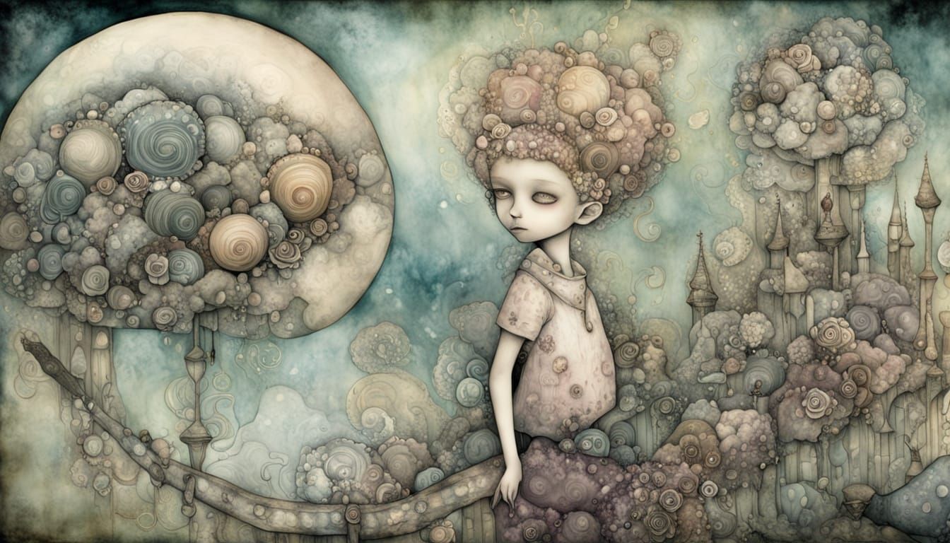 Surreal Exploration of Inner Turmoil in a Dreamlike Landscap...