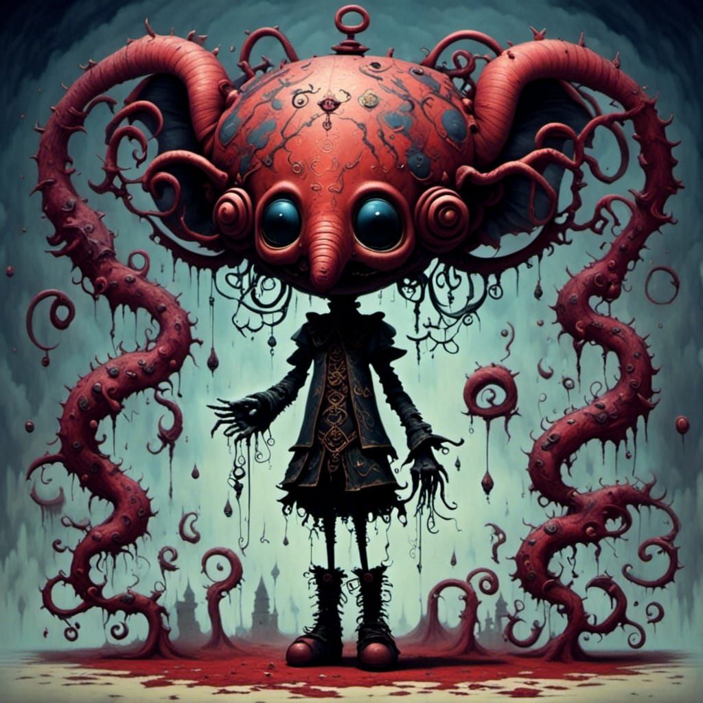 Decaying Zombie Elephant in Dark Fantasy Style