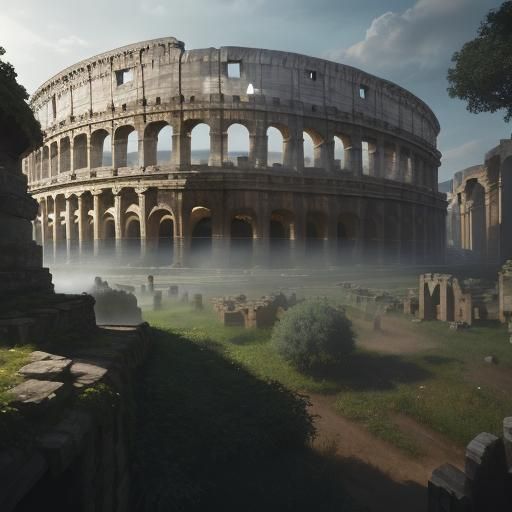 Colosseum Concept Art in Art Deco Style