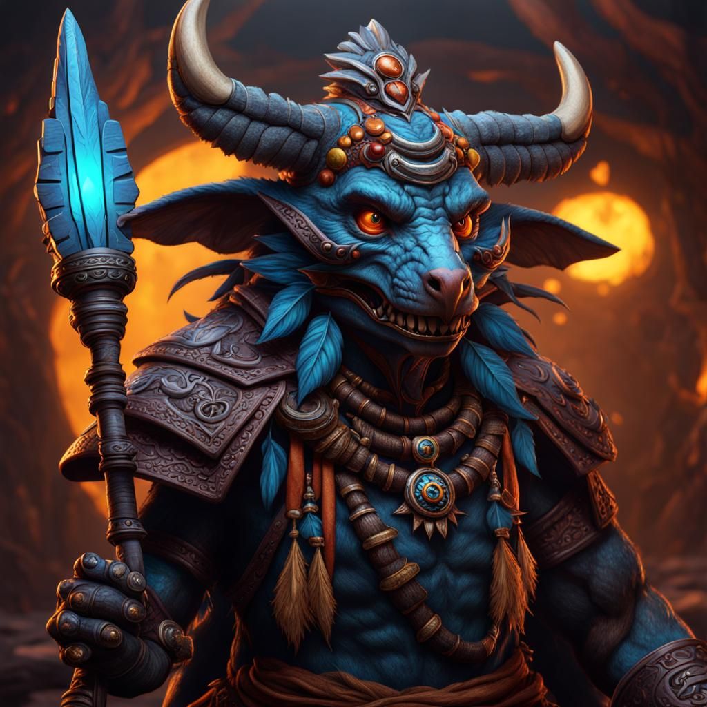Kobold Shaman in Detailed Matte Painting Style