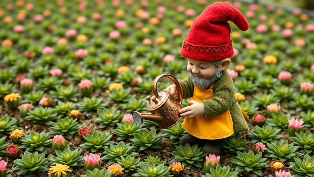 Gnome's Square Garden: A Whimsical Illustration