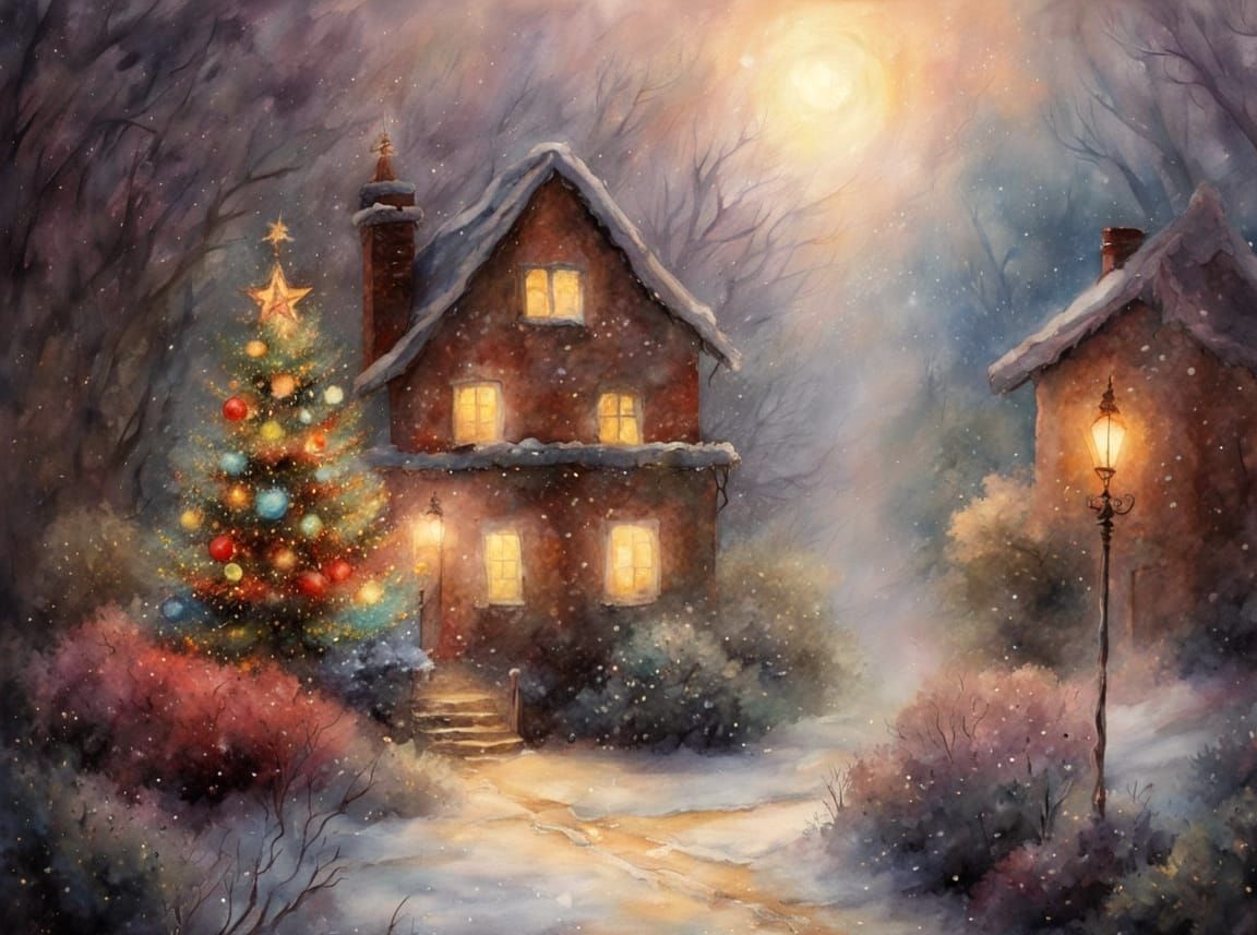 Ethereal Christmas Tree in Monet Style