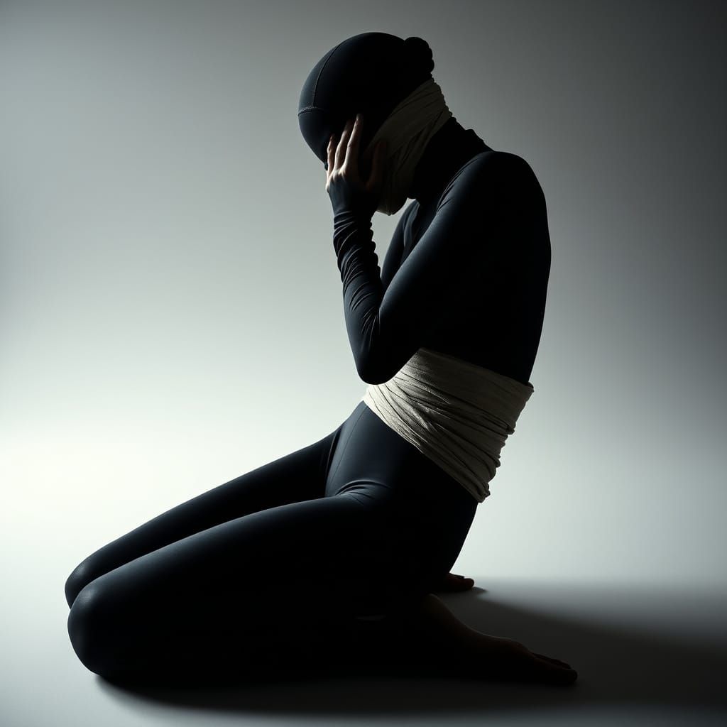 Surreal Mummy in Zentai Suit