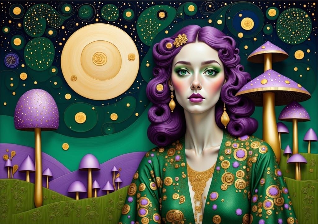 green eyes <lora:Klimt Craft 2:1.0>..