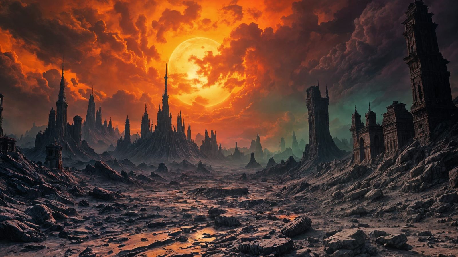 Epic Frazetta-Inspired Dystopian Landscape