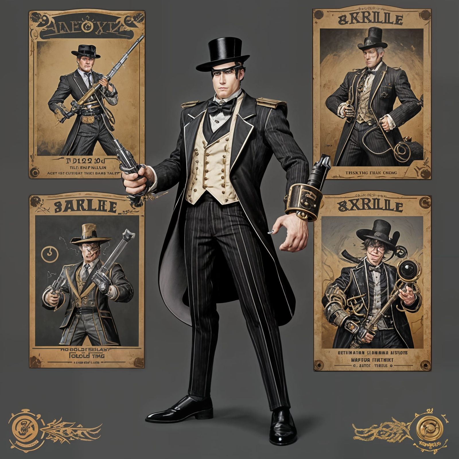 Toon Robot Gunslinger with Cannon Arm