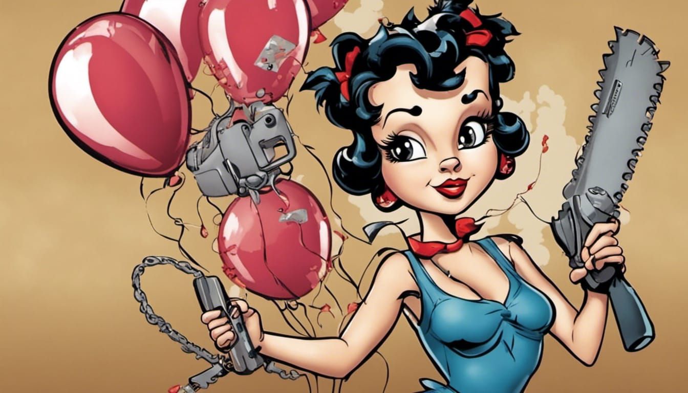 Betty Boop Chainsaw Balloon Movie Poster