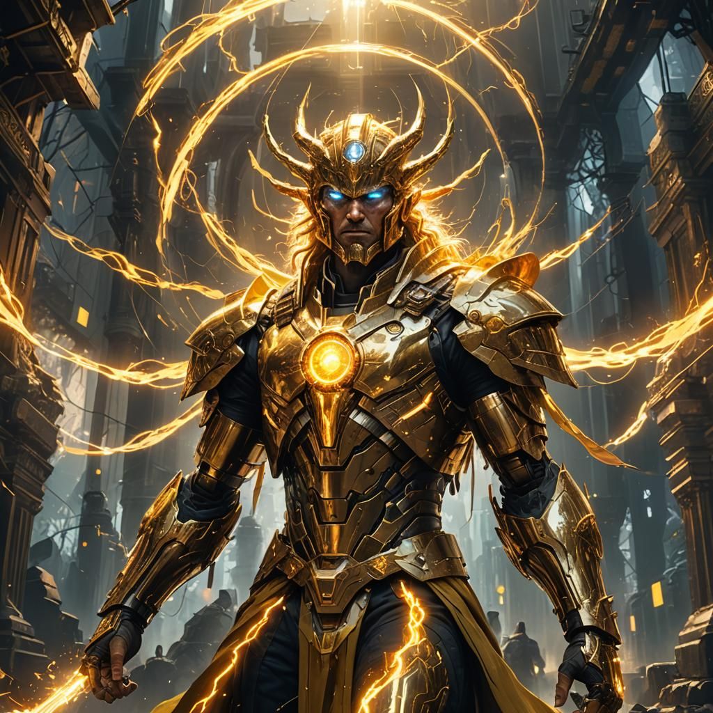 Epic Thunder King Digital Illustration