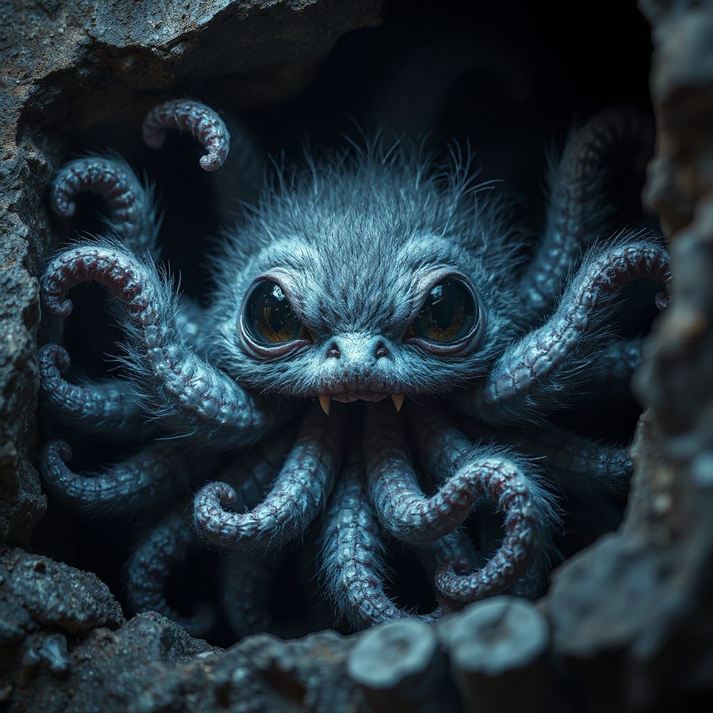 Creepy Cute Furry Tentacle Creature
