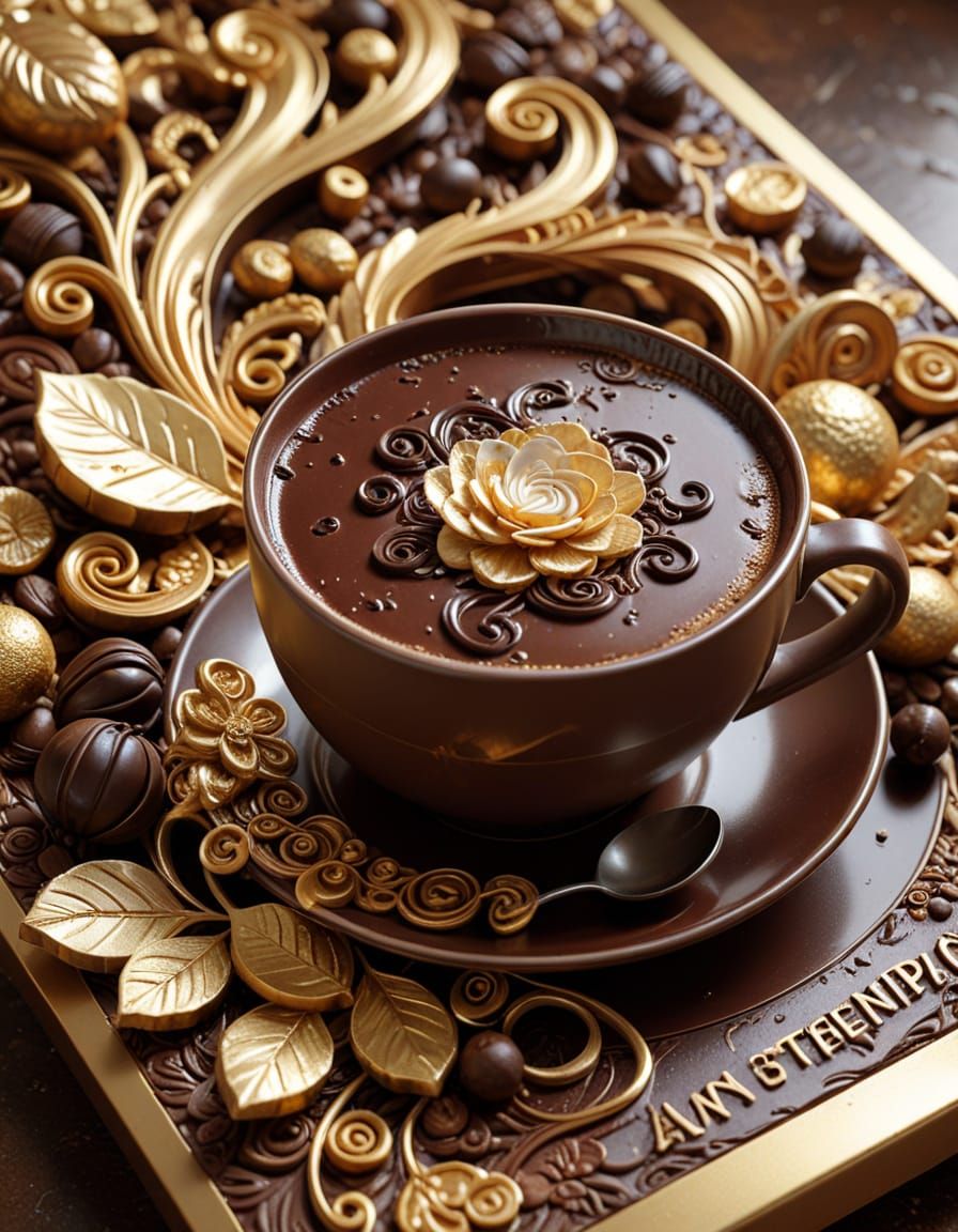 Mixed Media Coffee and Chocolate Sculpture of Money