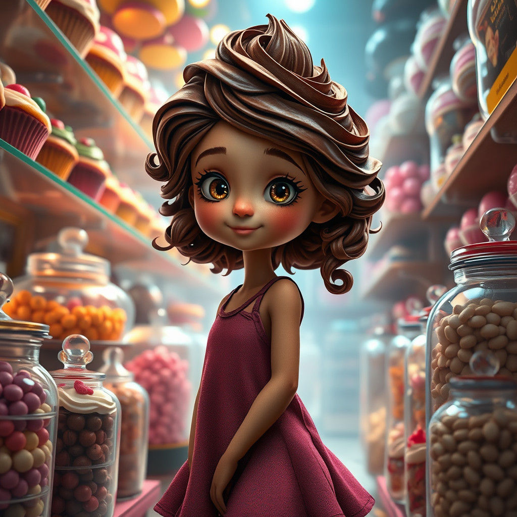 a ( ( girl as personification of chocolate cupcake ) ), fant...