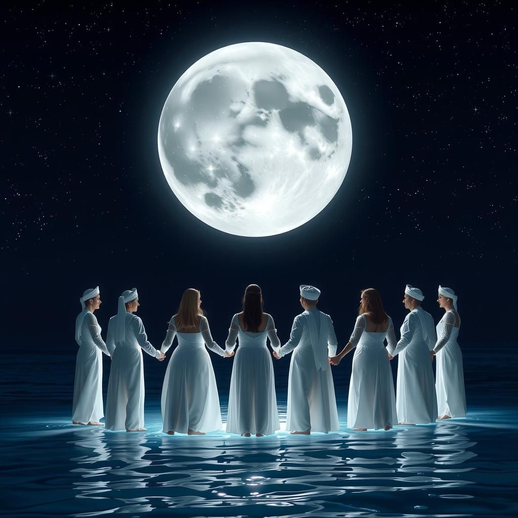 Moon and Jupiter in Starry Night Sky