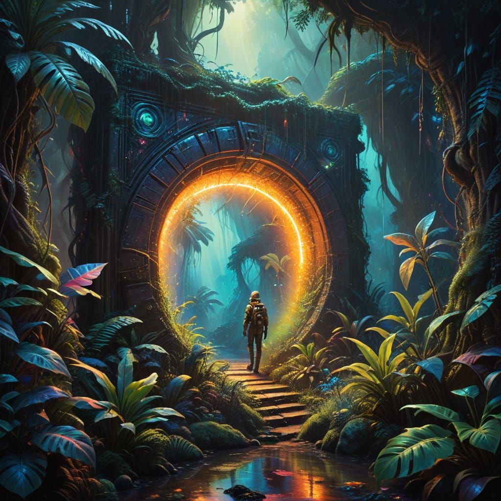 Time Traveler Finds Portal to Alien Jungle as Oil Painting