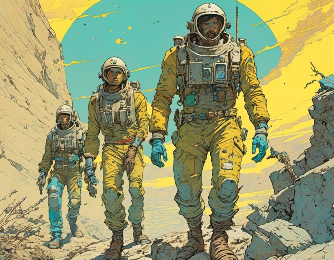 Moebius-Inspired Explorers on Alien Planet