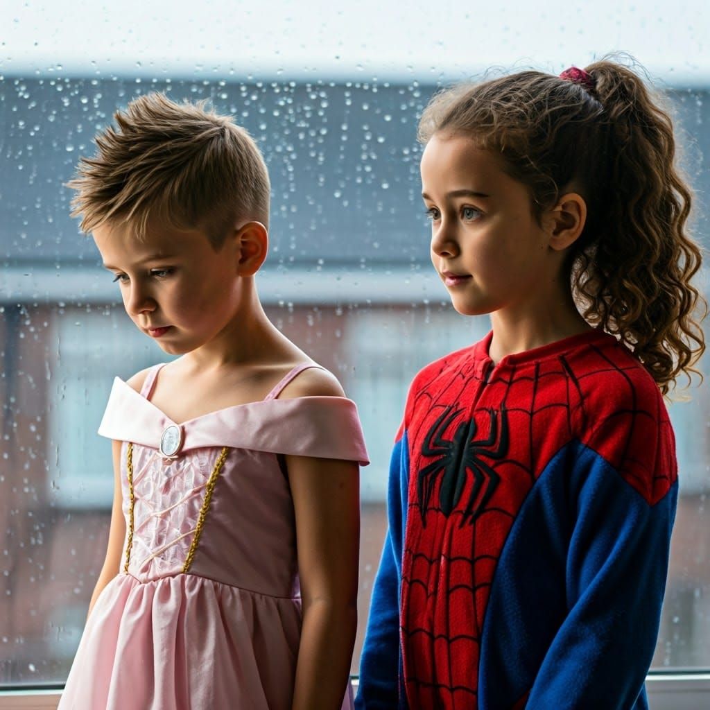 Boy in Princess Dress: A Hyperrealistic Portrait