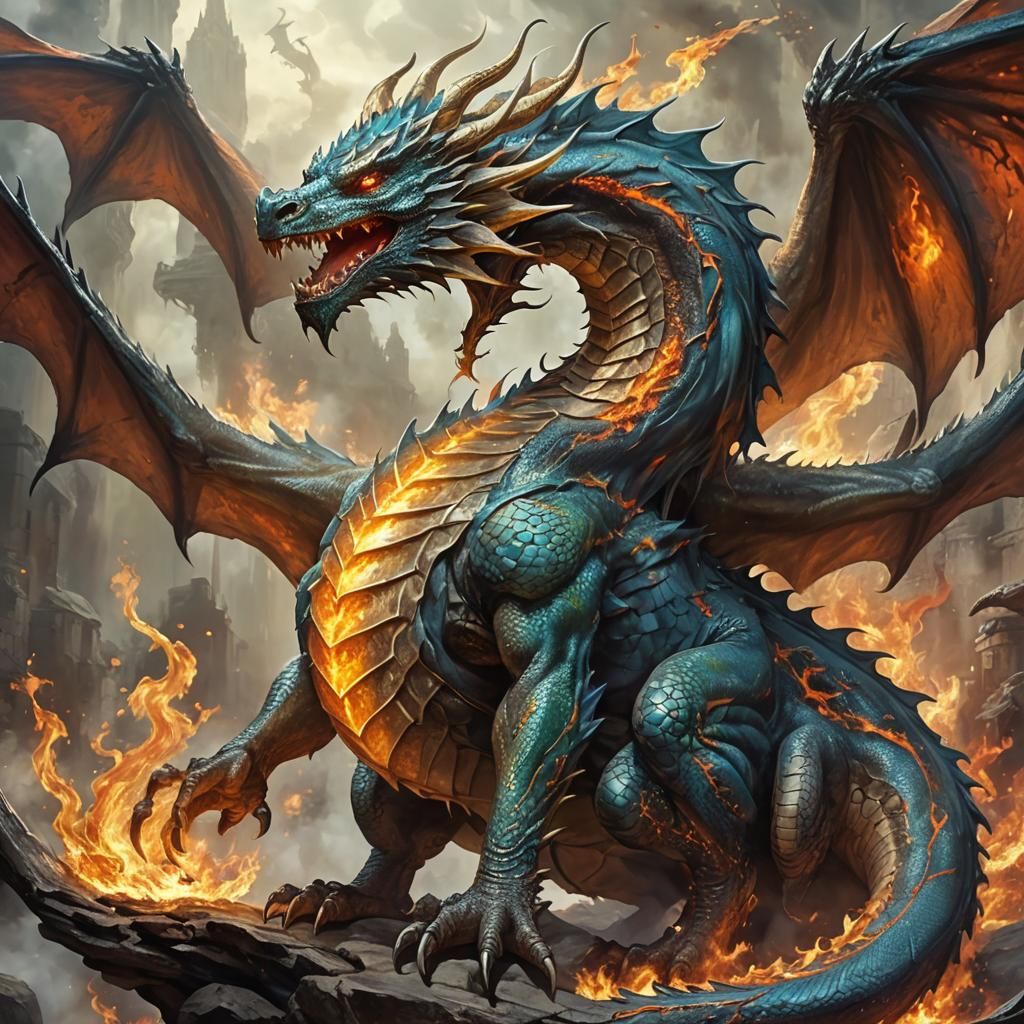 Dragon Transforming into Human Form: Fantasy Art
