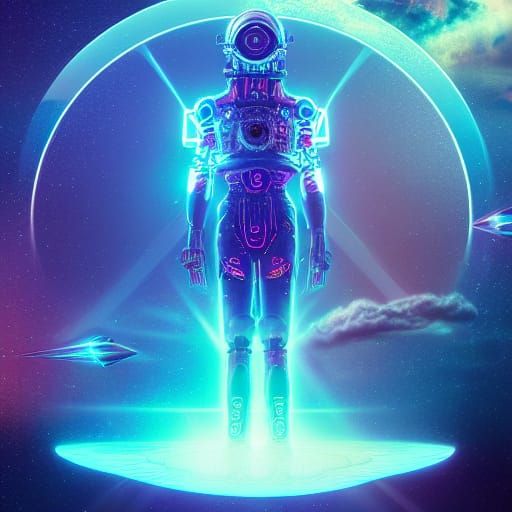 Cosmic Space Opera in Synthwave Neon Style