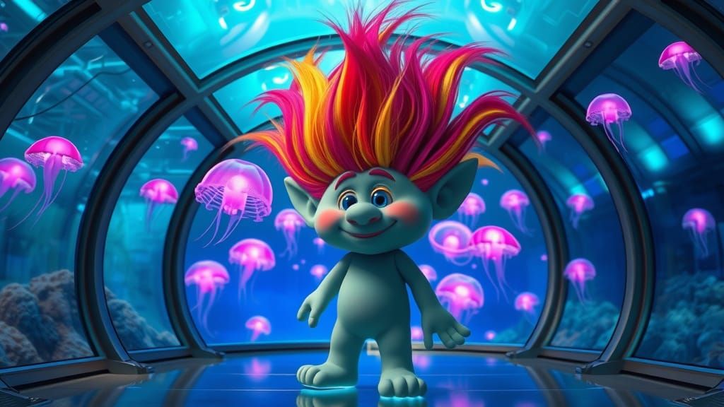 Rainbow Troll in a Frutiger Aero Aquarium