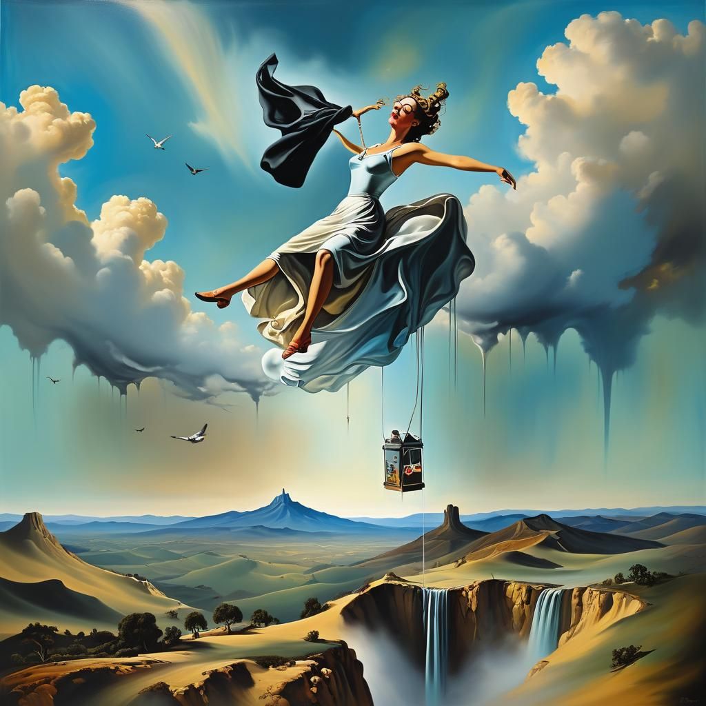 Surreal Free Fall Inspired by Salvador Dali
