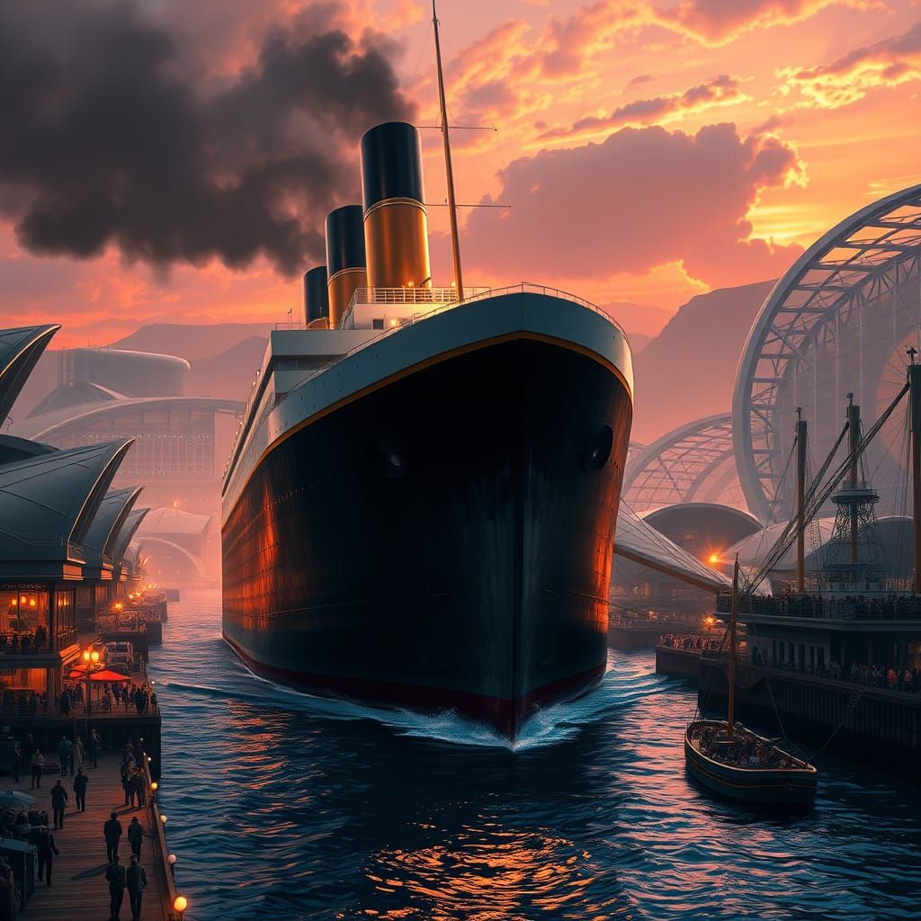 Majestic Titanic Arrives in Vibrant, Fantastical Port