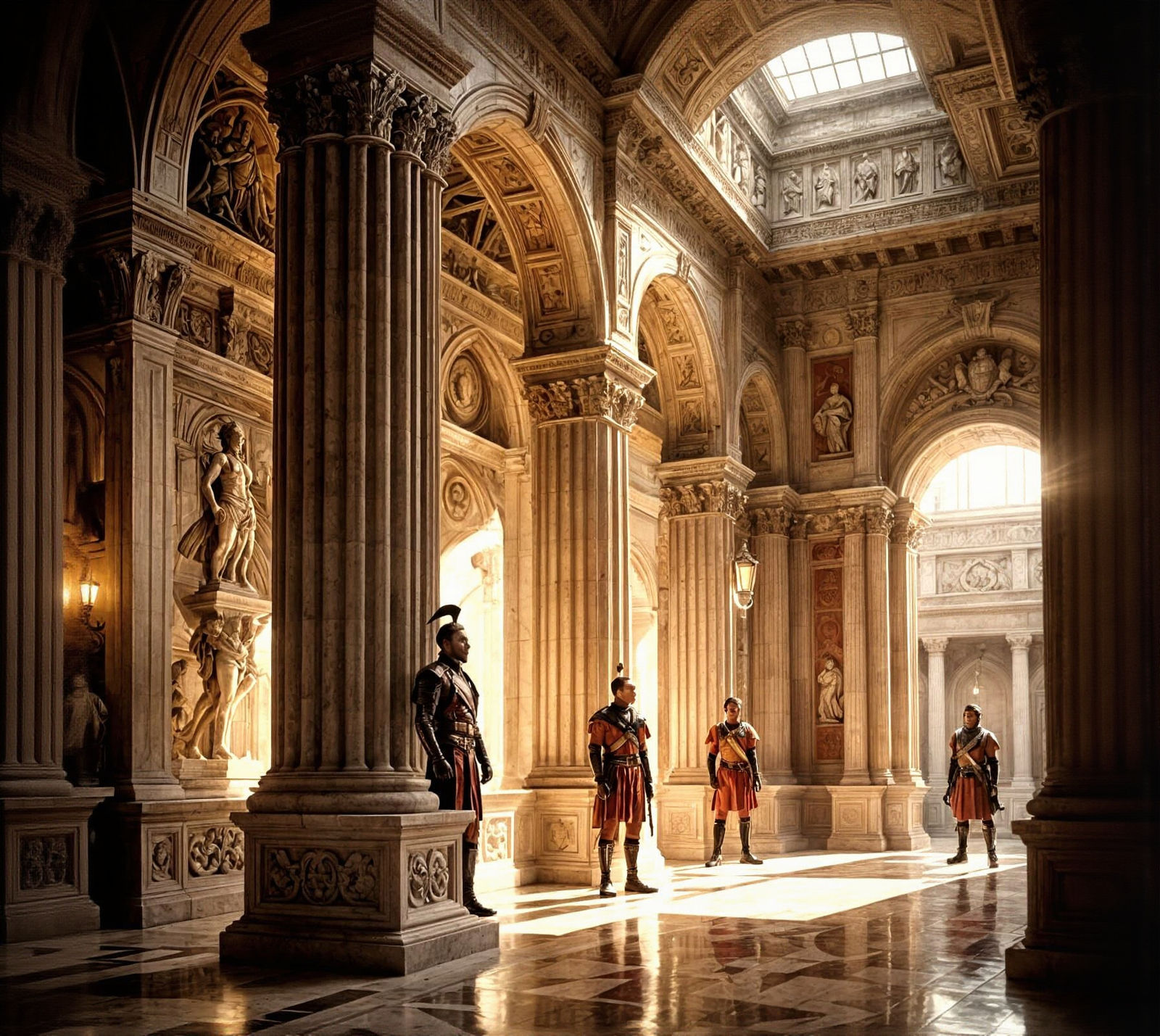 Roman Palace: Praetorian Guards Protect the Emperor