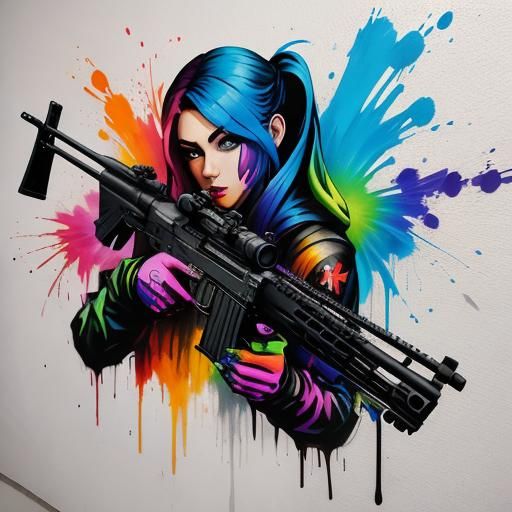 Graffiti Art: Girls with Guns in Street Style