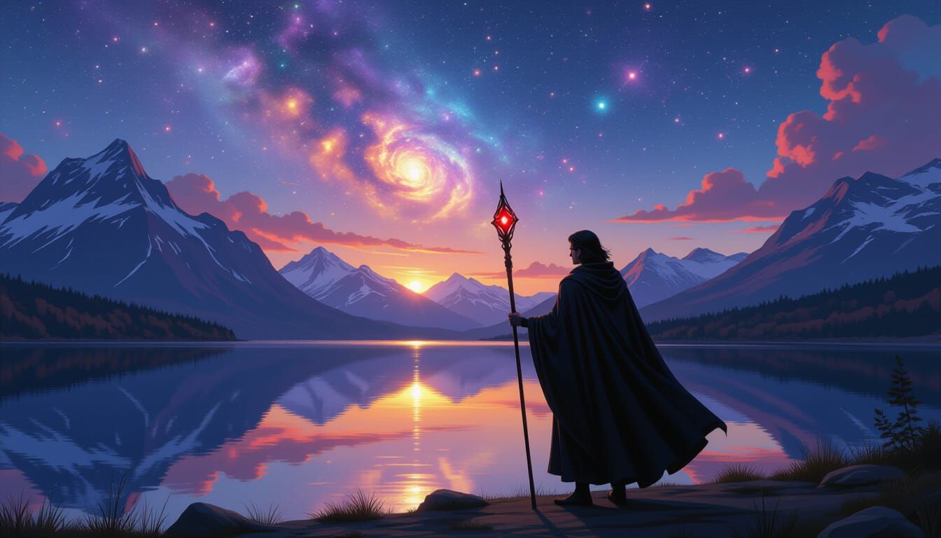 Necromancer by Cosmic Lake, Fantasy Art