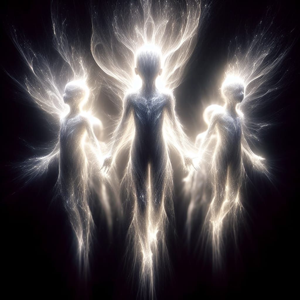 Ethereal Children of Light Radiating Heavenly Glow