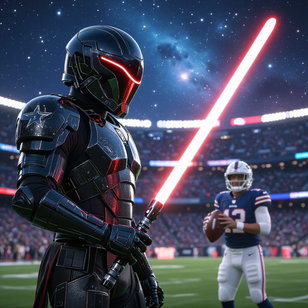 Futuristic Football Avatar in Sci-Fi Style