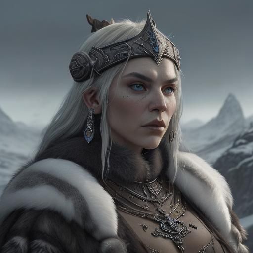 Nord Woman Portrait with Pagan Jewelry