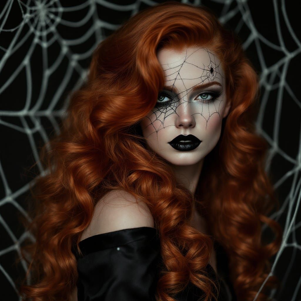 Sinister Veronica Lake Lookalike in 40s Style Black Satin Go...