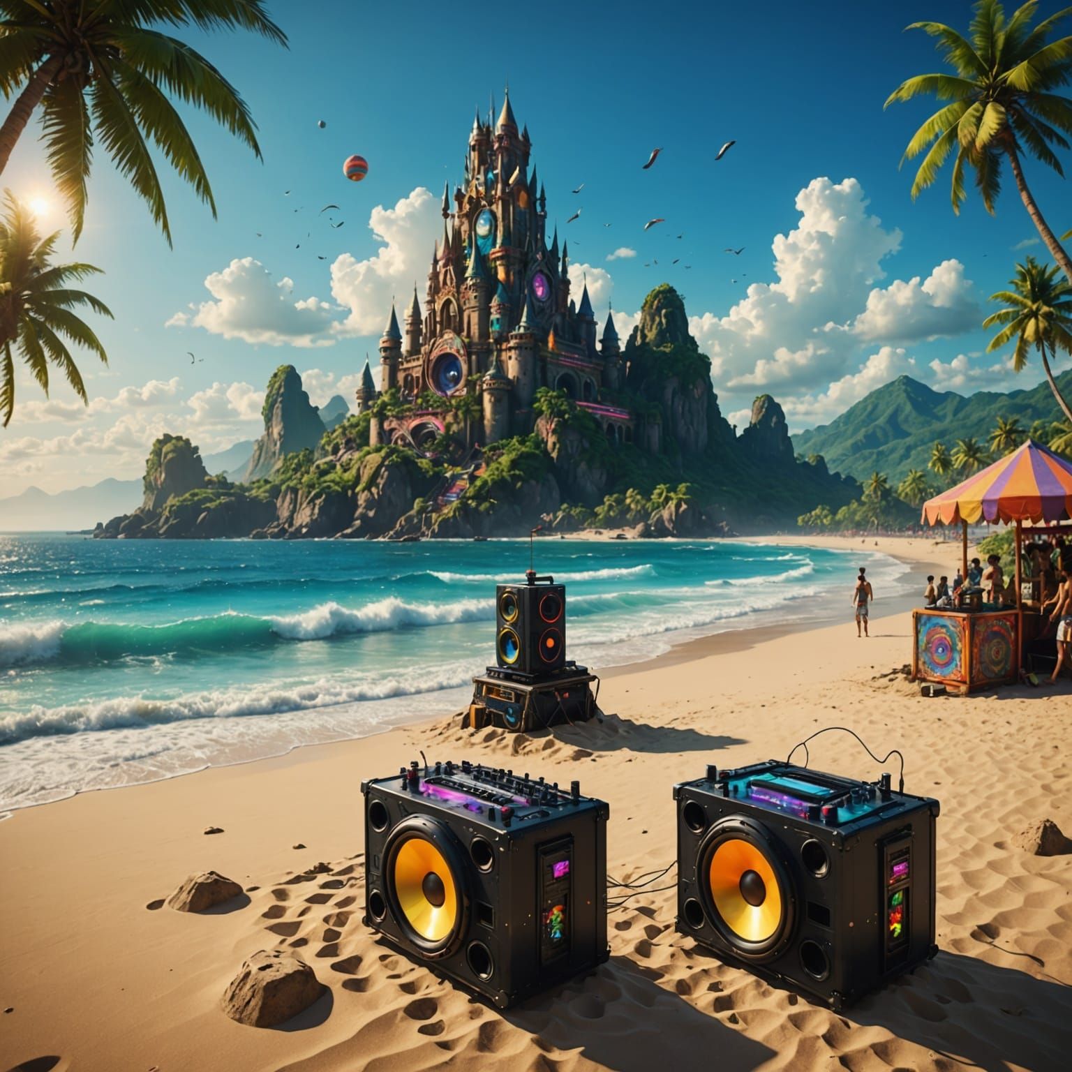 Epic Beach Rave Under Vietnam-Inspired Mountains