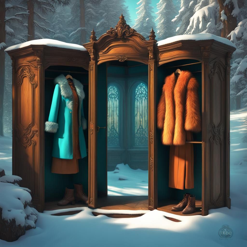 Narnia: Wardrobe Portal to Winter Forest