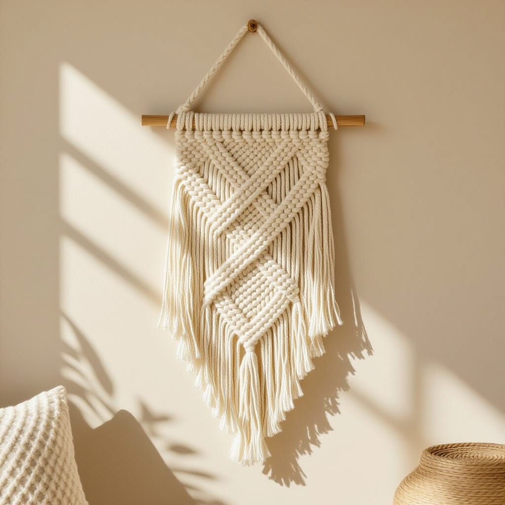 Intricate Macramé Wall Hanging in Earth Tones