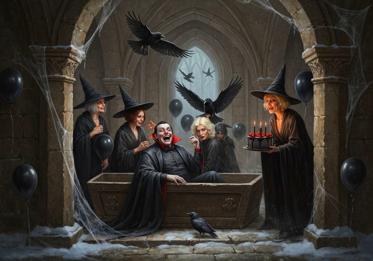 Vampire Birthday Party in Gothic Crypt