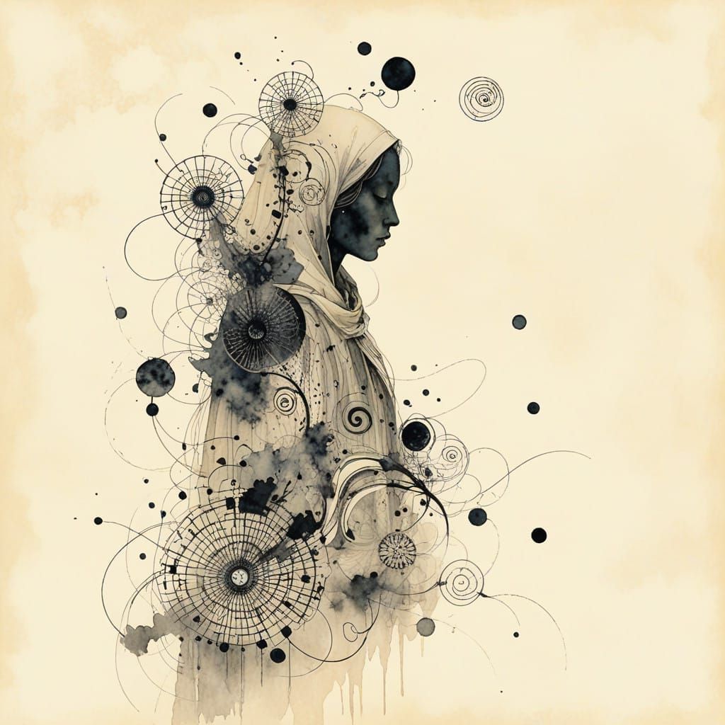 Ethereal Lament on Vintage Parchment