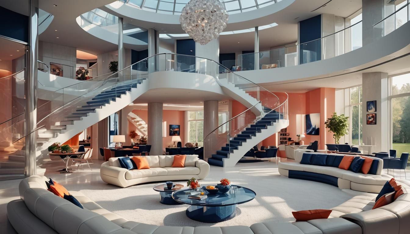 Space Age Living Room with Bohemian Chic Design