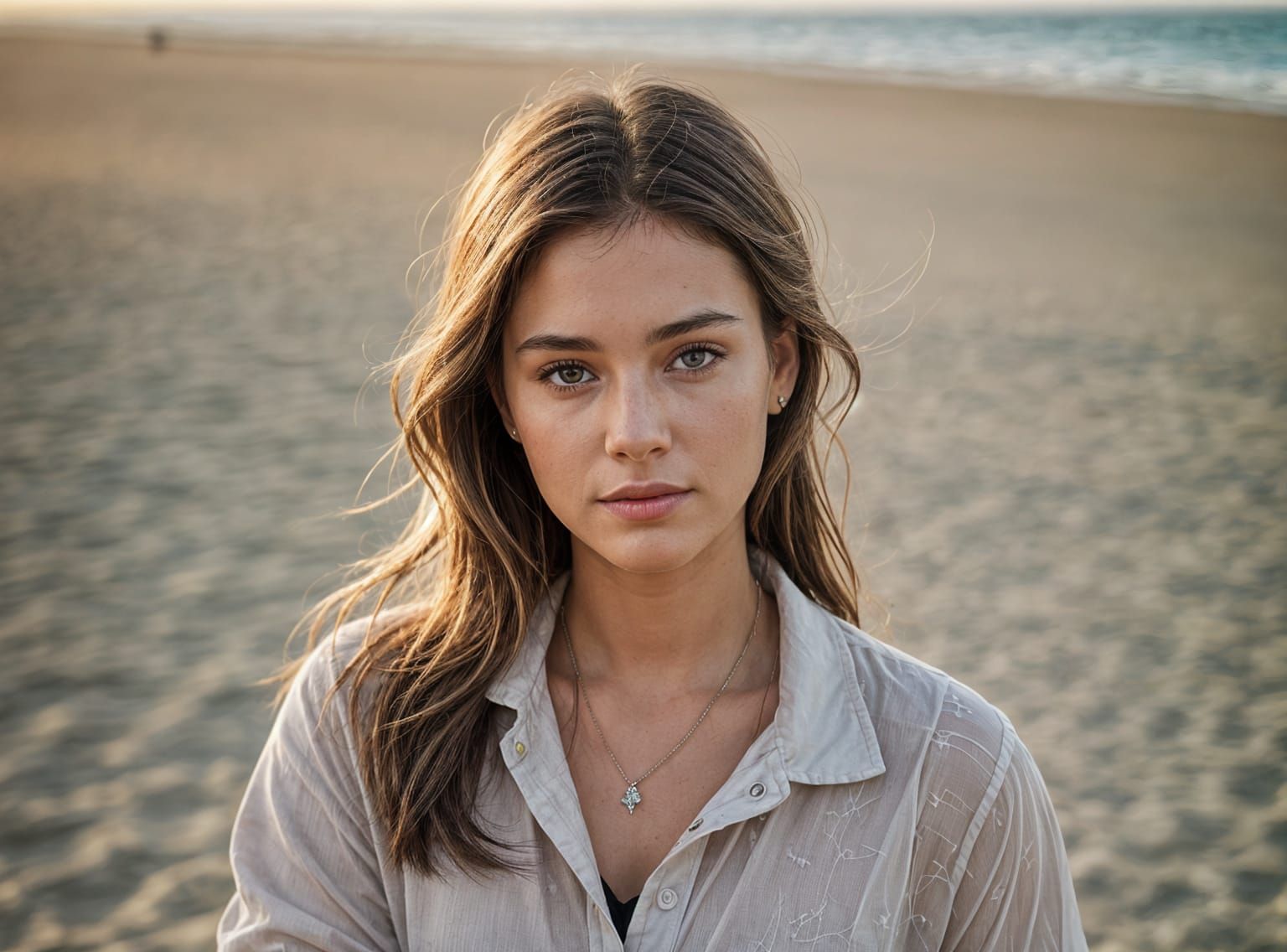 Close-Up of Woman with Diamond Bracelet on Beach