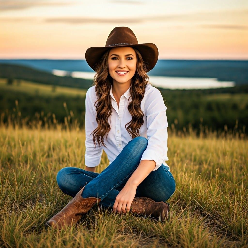Cowgirl Portrait in Rural Americana Style