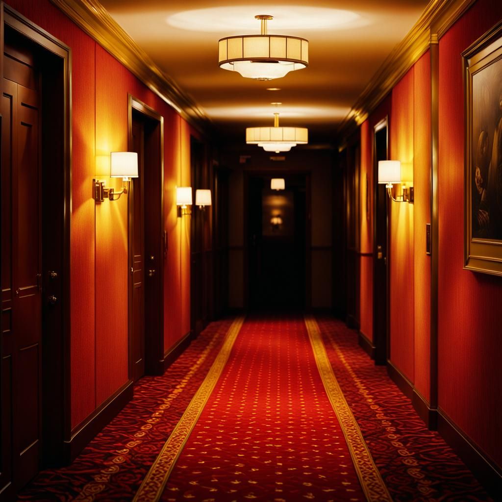 Elegant 35mm Film Still of a Vibrant Hotel Lobby