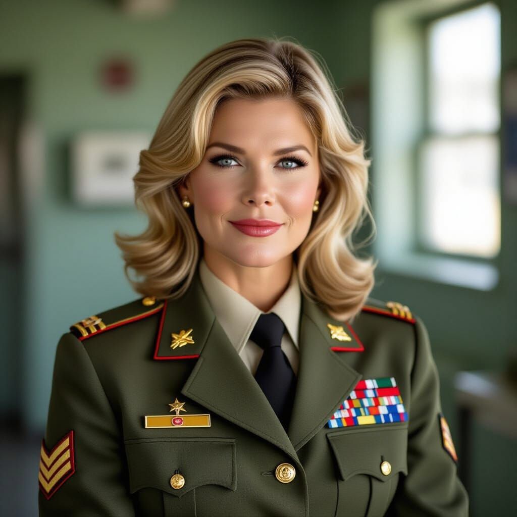 Loretta Swit as a 70s Military Medic, Photorealistic