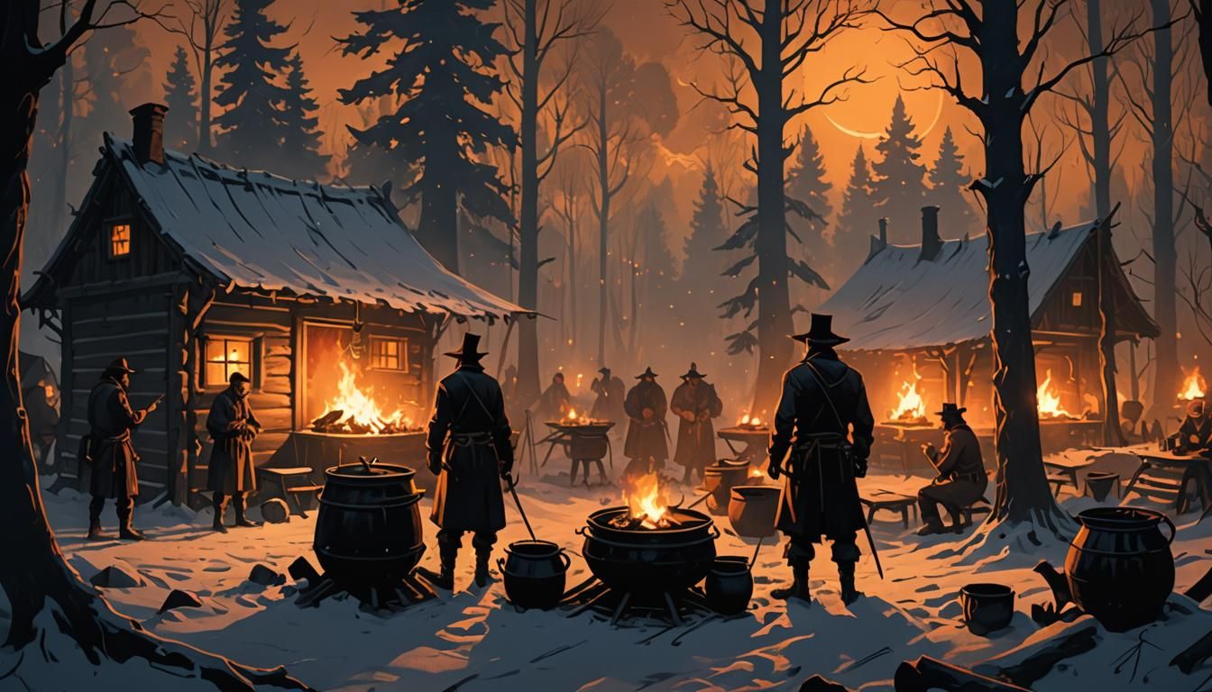 Eerie Moonshine Still: A Folk Horror Scene