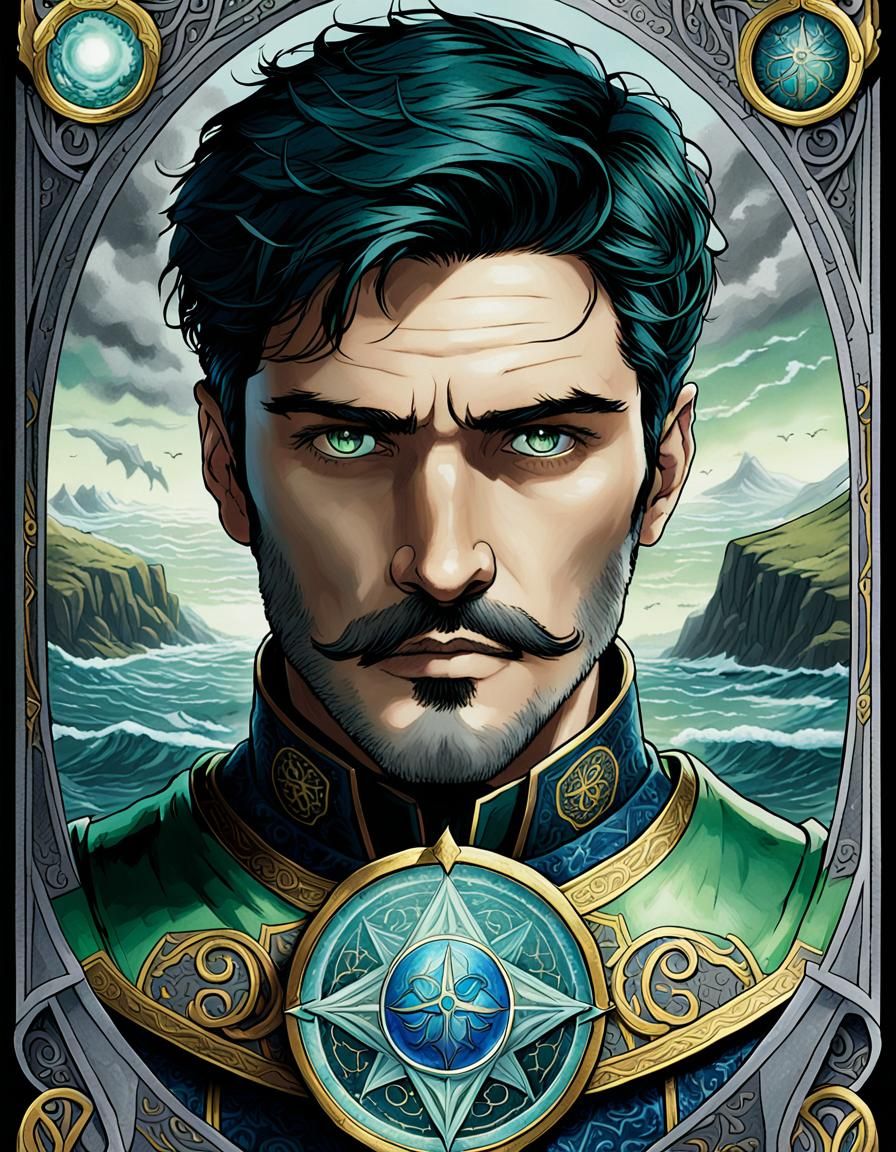 Tarot Card of Gerard, Defender of Seas