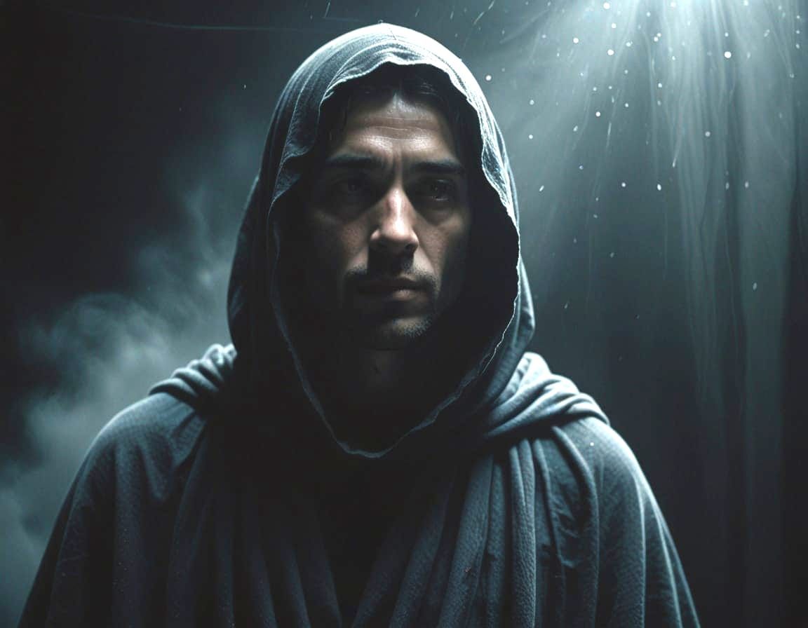 Ethereal Figure Dissolves into Atmosphere in Cinematic Monoc...